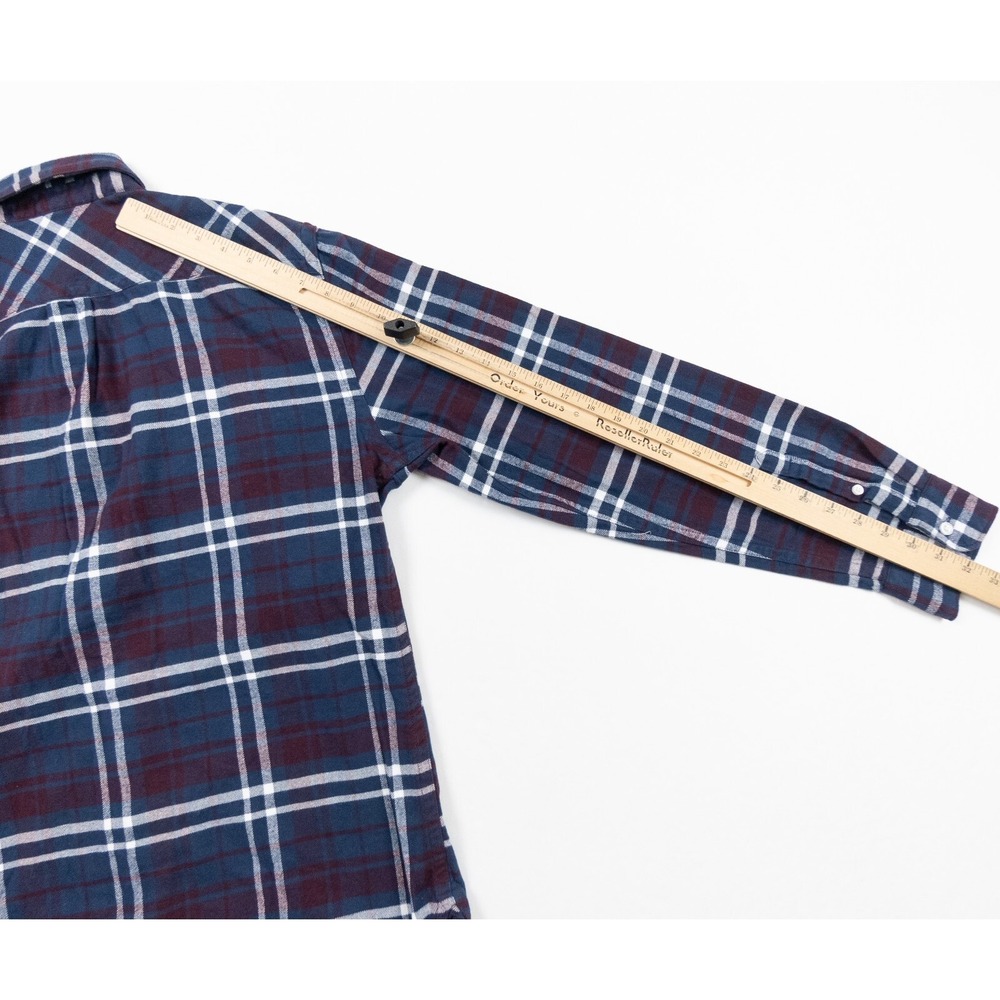 Everlane Shirt Mens Large Blue Button Down Flannel Collared Pockets Check Adult - Picture 11 of 12